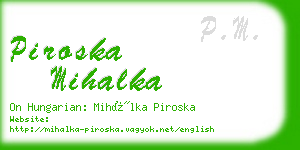 piroska mihalka business card